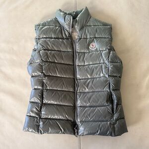 Moncler Metallic Gray Puffer Vest